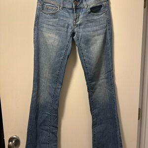 American Eagle Blue Flare Wide Leg Jeans Low Rise